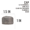 BK Products 3/4 in. MPT  Black Malleable Iron Cap