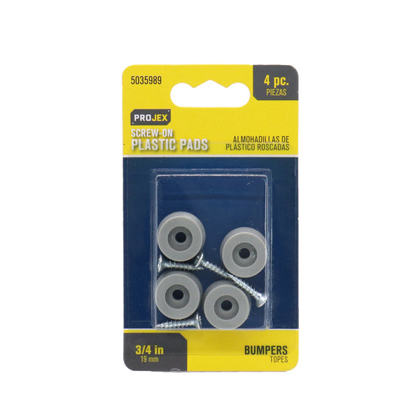Projex Plastic Bumper Pad Gray Round 3/4 in. W 4 pk