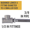 BK Products 1/2 in. MPT x 3/8 in. Dia. FPT Black Malleable Iron Hex Bushing (Pack of 5)