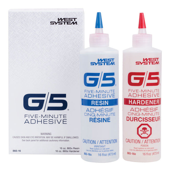 Kit de adhesivo transparente de alta resistencia West System G/5, paquete de 2