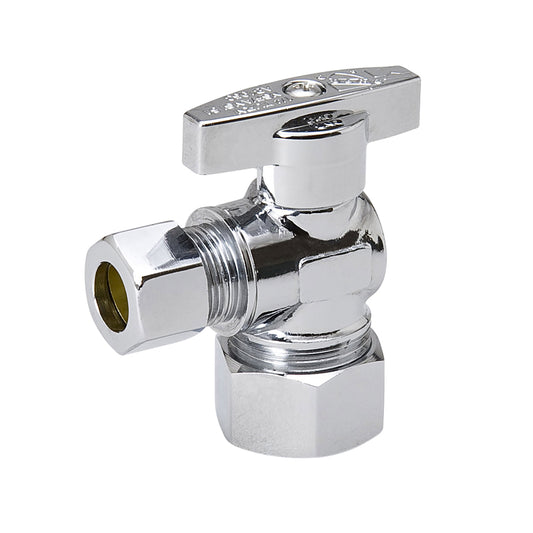 BK Products ProLine 5/8 in. Compression X 1/4 in. Compression Brass Angle Stop Valve