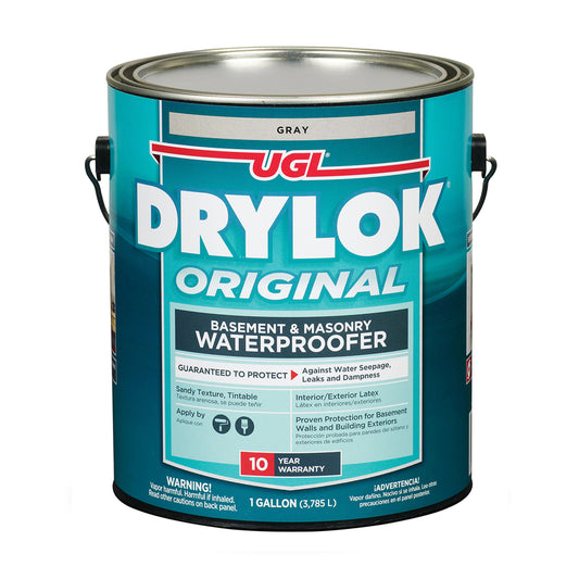 DRYLOK Gray Latex Based Masonry Low Odor Tintable Waterproof Sealer 1 gal. (Pack of 2)