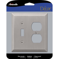 Amerelle Century Brushed Nickel 2 gang Stamped Steel Duplex/Toggle Wall Plate 1 pk - Open Box