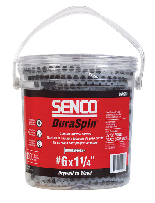 Senco DuraSpin No. 6 Sizes X 1-1/4 in. L Phillips Collated Drywall Screws 1000 pk