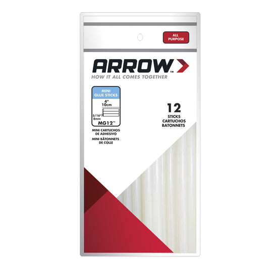 Arrow 0.3125 in. D X 4 in. L Mini Glue Sticks Clear 12 pk