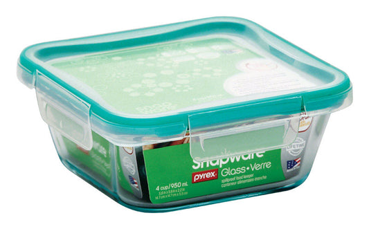 Snapware Clear/Green Lock Top Container 4-Cups Capacity (Pack of 4 )