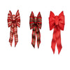 Holiday Trims Wire Bow Assorted Fabric 8.5 inch 1 each (Pack of 12)