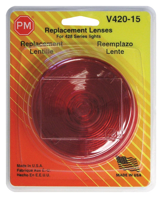 Peterson Red Round License/Stop/Tail/Turn Light Replacement Lens