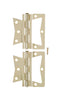 National Hardware 3-1/2 in. L Brass-Plated Surface-Mounted Hinge 2 pk