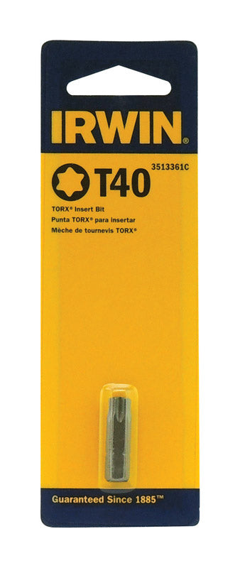 Irwin Torx T40 X 1 in. L Insert Bit S2 Tool Steel 1 pc