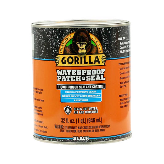 Gorilla Black Rubber-Based Liquid Rubber Waterproof Sealer 32 oz (Pack of 6)