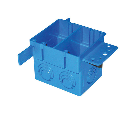Carlon Thomas & Betts 38 cu in Rectangle Thermoplastic 2 gang Electrical Box Blue