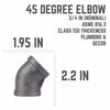 Bk Products 3/4 In. Fpt  X 3/4 In. Dia. Fpt Black Malleable Iron Elbow