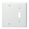 Leviton White 2 gang Thermoset Plastic Blank/Toggle Wall Plate 1 pk