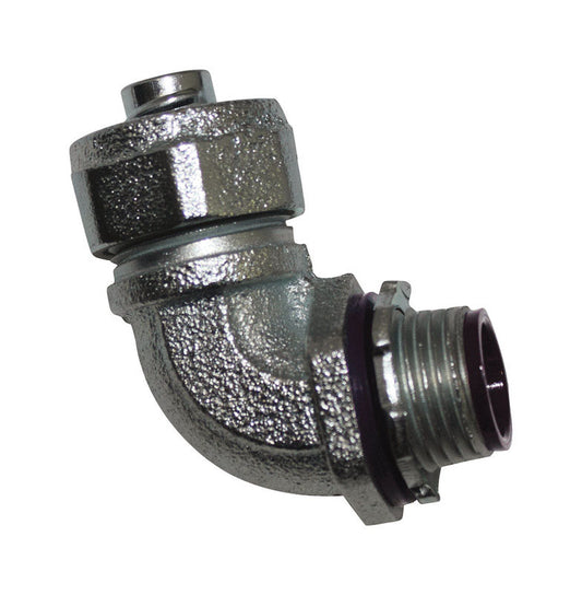 Sigma Engineered Solutions 1/2 in. D Zinc-Plated Iron 90 Degree Connector For Liquid Tight 1 pk