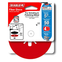 Diablo 5 in. Aluminum Oxide Center Mount Fiber Disc 50 Grit Coarse 4 pk