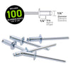 Surebonder 1/4 in. D X 1/4 in. Aluminum Rivets Silver 100 pk