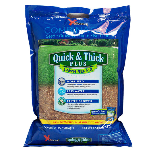 X-Seed Quick & Thick Plus Mixed Sun or Shade Grass Seed Blend 4.5 lb