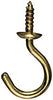 National Hardware Small Gold Solid Brass 5/8 in. L Cup Hook 5 lb 5 pk