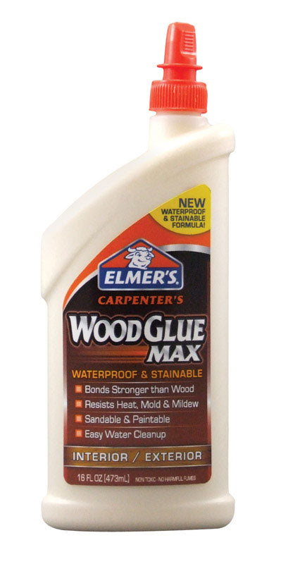 Elmer's Carpenter's Wood Glue Max, Waterproof & Stainable,  Interior/Exterior, 4oz Bottle