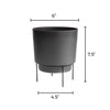 Bloem Hopson 5 in. H X 6 in. D Plastic Planter Charcoal Gray