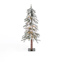 Gerson 3 ft. Slim Incandescent 50 ct Flocked Alpine Christmas Tree (Pack of 2)
