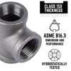 BK Products 1 in. FPT x 1 in. Dia. FPT Black Malleable Iron Tee (Pack of 5)