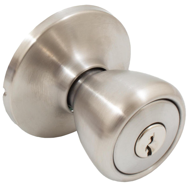 Pre-Keyed Entry Work Lock, Entry Latch, SC Keyway, Satin Stainless Steel by Stone Harbor Hardware