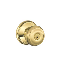 Schlage Georgian Bright Brass Entry Door Knob 1-3/4 in. - Deal of The Week