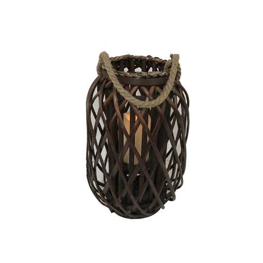Infinity 16 in. Wood Willow Hanging Lantern Brown (Pack of 4)