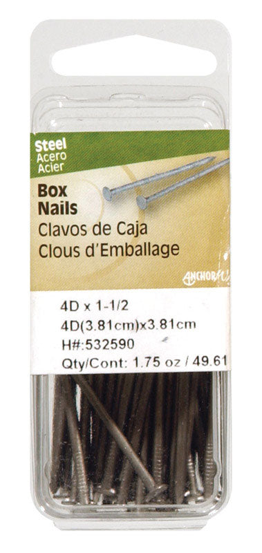Hillman 4D 1-1/2 in. L Box Polished Steel Nail Smooth Shank Large (Pack of 6)