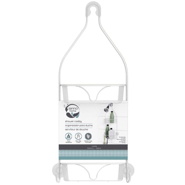 Caddy blanco para ducha Zenna Home de 21 in. de alto X 8.8 in. de ancho X 4 in. de largo