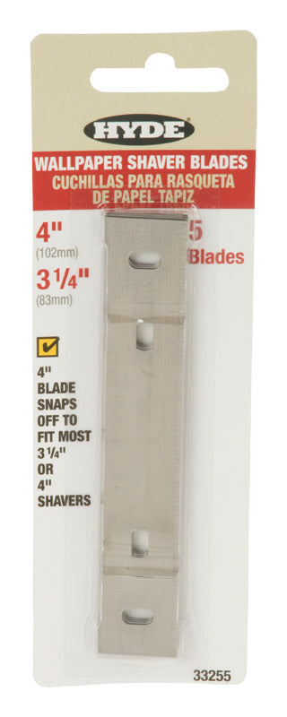 Hyde 4 in. W Silver Steel Shaver Blade (Pack of 10)