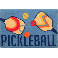Jellybean 30 in. W X 20 in. L Multi-Color Pickleball Polyester Accent Rug