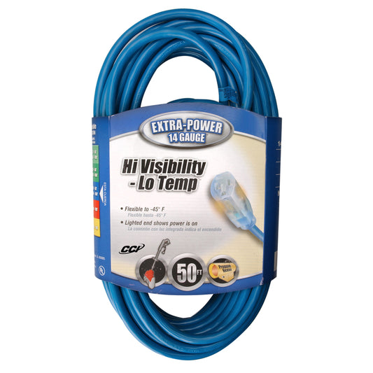 Coleman Cable Outdoor 50 ft. L Blue Extension Cord 14/3 SJTW