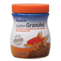 Aqueon Goldfish Granules Fish Food, Daily Nutrition for All Goldfish and Other Pond Fish, Slow-Sinking Granules, Natural Ingredients with Added Vitamins, Minerals & Trace Nutrients, 3 oz (86 g)