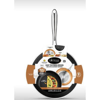 Gotham Steel Ceramic/Titanium Black/Orange Dishwasher Safe Fry Pan 12 Dia. x 8 L in. Handle