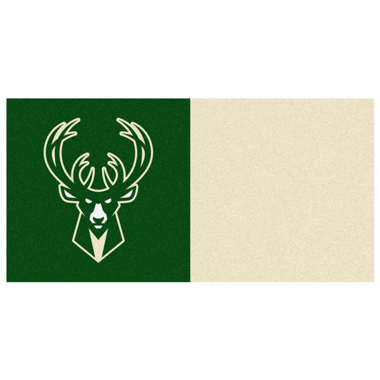 NBA - Milwaukee Bucks Team Carpet Tiles - 45 Sq Ft.