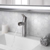 Homewerks Waterfall Brushed Nickel Motion Sensing Modern Single-Handle Bathroom Sink Faucet 2 in.