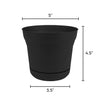 Bloem Saturn 4.5 in. H X 5 in. D Plastic Flower Pot Black