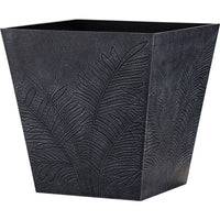 Southern Patio Fern Square Planter 12 in Gray Recycled Rubber Outdoor Decorative Plant Pot