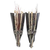 Winter Woods 4 ft. Pencil Porch Pot Twig Arrangement Entrance Tree (Pack of 12)