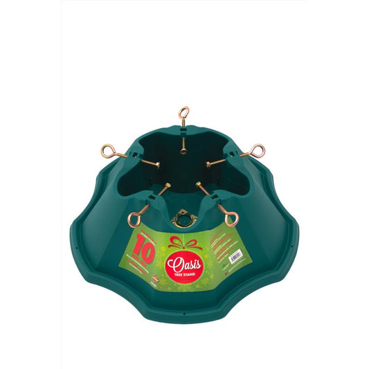 Oasis Plastic Green Large Christmas Tree Stand 1.9 gal. Capacity, 10 H ft. x 6-3/4 Dia. in.