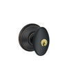 Schlage Sienna Aged Bronze Entry Knobs 1-3/4 in.