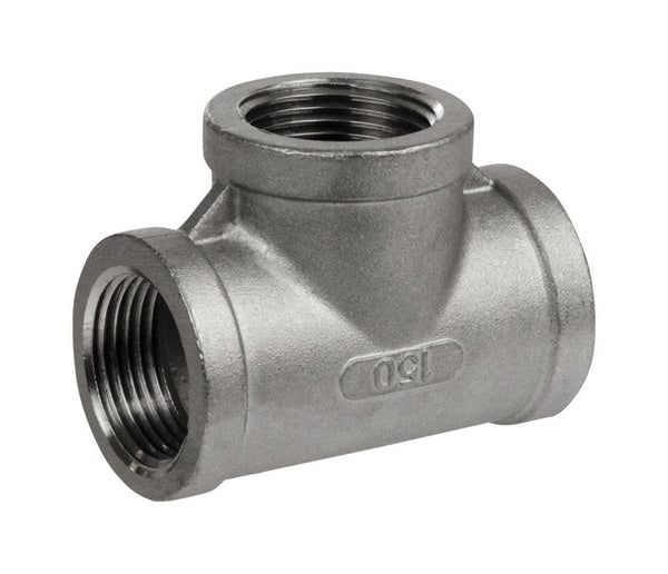 Conector en T hembra de acero inoxidable Smith-Cooper de 2 pulg. FPT x 2 pulg. D FPT de 2 pulg. D