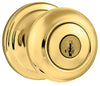 Kwikset SmartKey Juno Polished Brass Entry Lockset KW1 1-3/4 in.