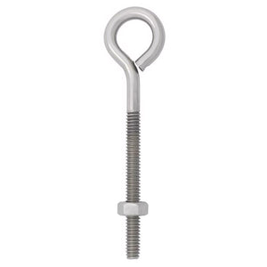 Hampton 1/4 in. x 4 in. L Stainless Steel Eyebolt Nut Included (Pack of 10)