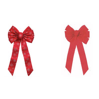 Holiday Trims Christmas Bow Assortment Red/Silver Velvet 12 inch 1 pk (Pack of 12)