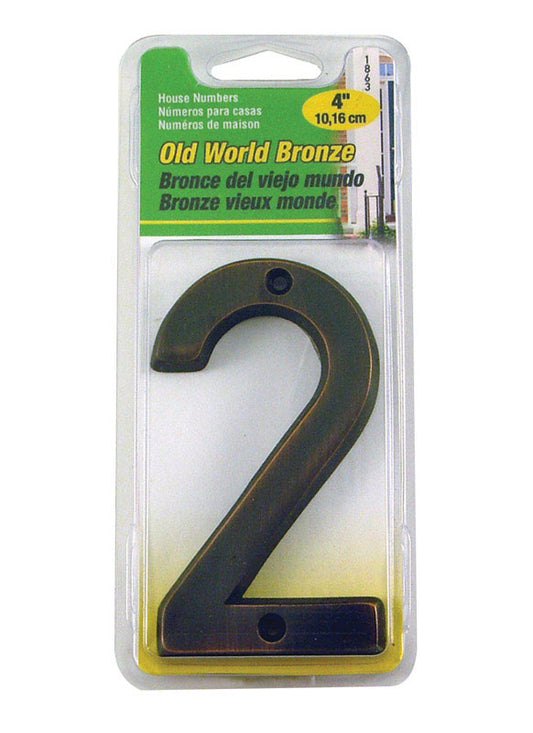 Hy-Ko 4 in. Bronze Brass Nail-On Number 2 1 pc
