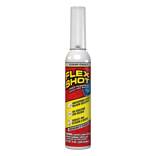 FLEX SEAL Family of Products FLEX SHOT Clear Rubber All Purpose Waterproof Sealant 8 oz (Pack of 4)